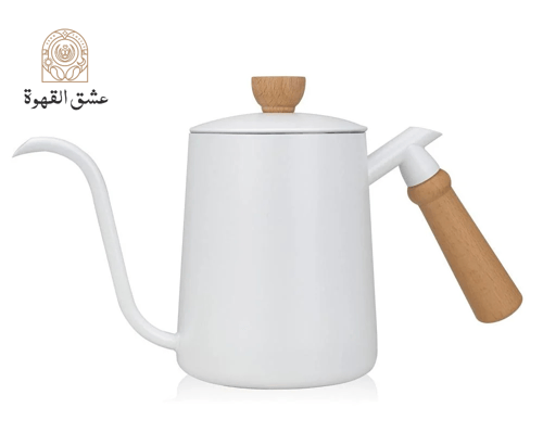 ابريق ترشيح بمقبض خشبي 600 مل أسود - أبيض