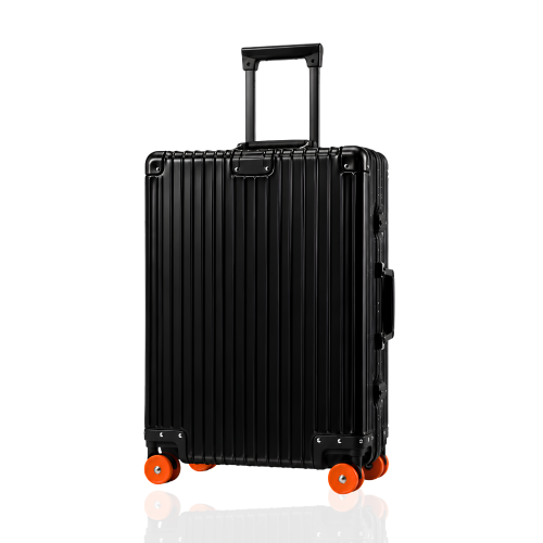 Black 100% Genuine Full Aluminum Travel Luggage, with a Free Silicone Protective Cover