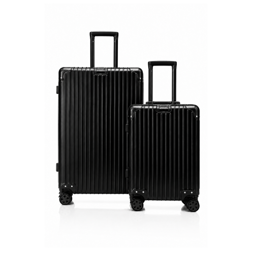 Black 100% Aluminum Travel Luggage Set, with a Free Silicone Protective Cover