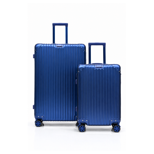 Blue 100% Aluminum Travel Luggage Set, with a Free Silicone Protective Cover