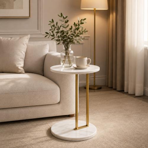 طاولة خدمة رخام بتصميم عصري وأنيق