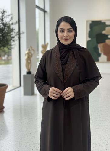 A distinguished abaya with an elegant design, Korean infourm crepe fabric