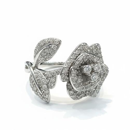 خاتم Rose Bloom فضة 925 – تصميم أنثوي فاخر