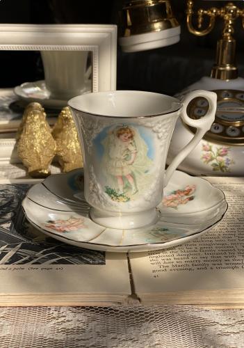 Maud Humphrey Bogart “Playing Bridesmaid – The Bride” Cup & Saucer 1991 Hamilton