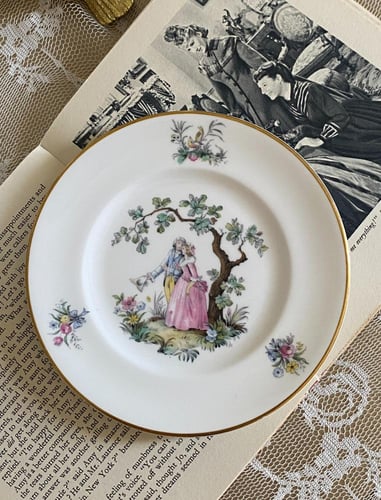 ROYAL WORCESTER BONE CHINA WATTEAU PATTERN TRIO
