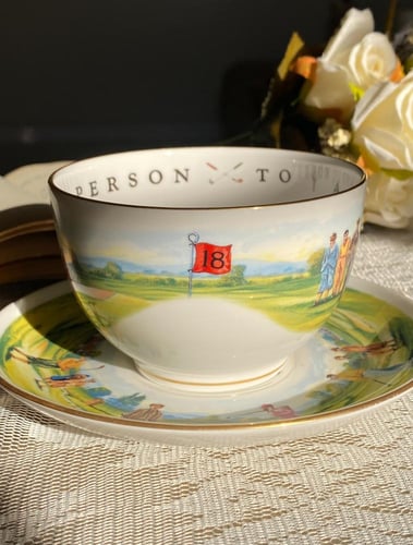 Golfing - Royal Worcester Tea Cup And Saucer