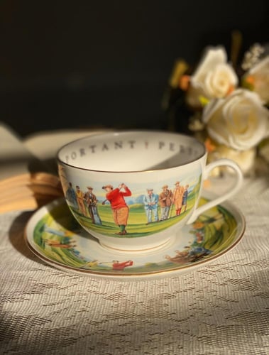 Golfing - Royal Worcester Tea Cup And Saucer