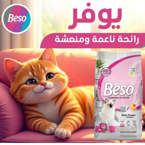 رمل بيسو 20 كيلو برائحة البيبي باودر