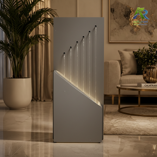 شلال فيبر جلاس مودرن متعدد الفتحات بإضاءة LED للديكور الداخلي أحواض الريم