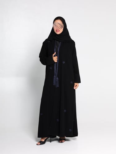 Royal crepe Jaddala abaya with embroidered details