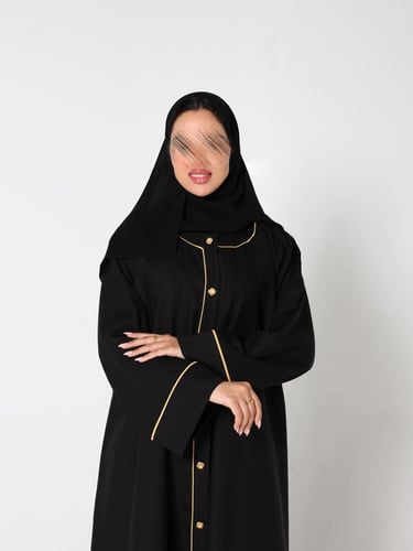 Sultana Abaya - royal crepe with golden details and luxurious buttons