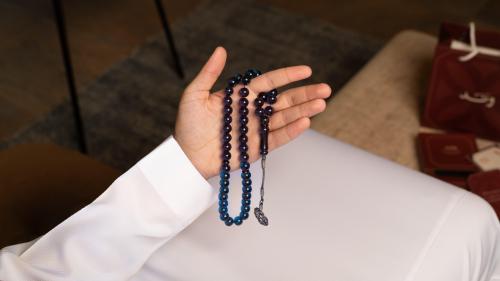 سبحة زعفران ازرق حرباء
