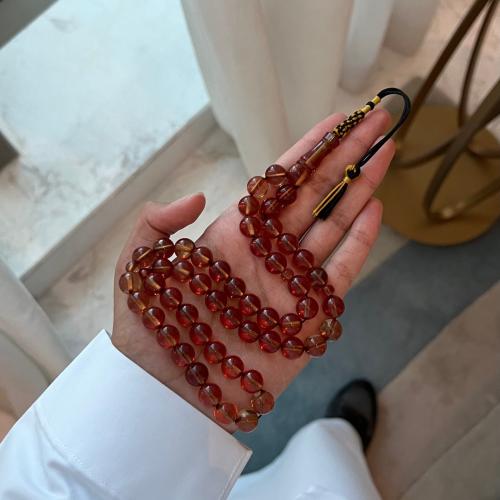 سبحة زعفران عسلي 51 خرزة