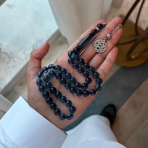 سبحة بكلايت ازرق شفاف