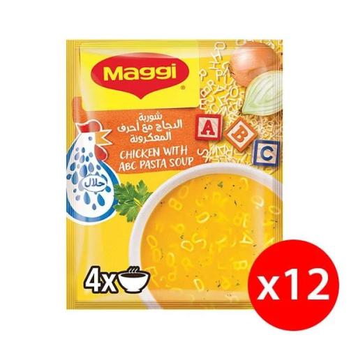ماجي شوربة الدجاج مع احرف المعكرونة 12 * 66 غرام