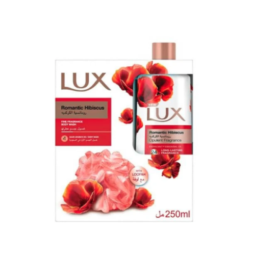 لوكس غسول الجسم مع ليفة استحمام جسم عطري 250 مل