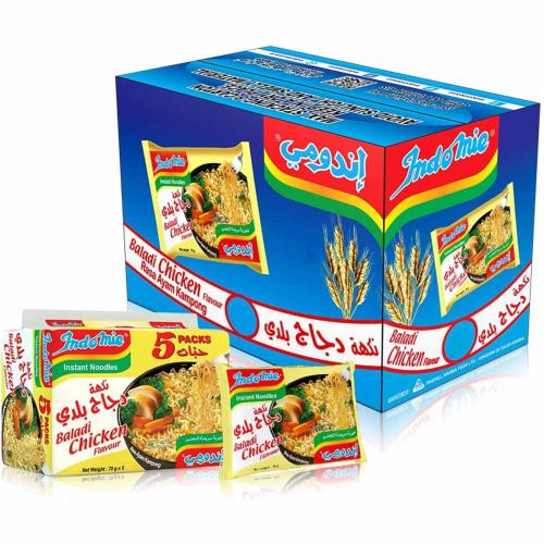 اندومي شعرية نكهة دجاج بلدي 5 حبات *12*70 جرام