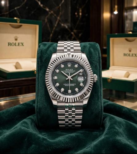 ساعة رولكس رجالي بطاريه استيل مقاس 40MM