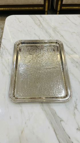 صينية مستطيل كبير حب الرمان سلفر