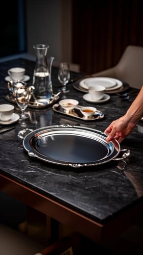 صينية بيضاوي بيد 48*30 سم CROWN