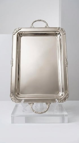 صينية فاخرة مستطيل وسط بيد 55 سم flower