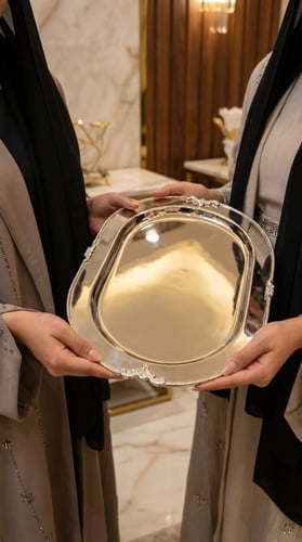 صينية بيضاوي وسط 45 سم هندي