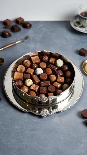 صينية تقديم تشوكلت 26 CM وسط نقش محفور
