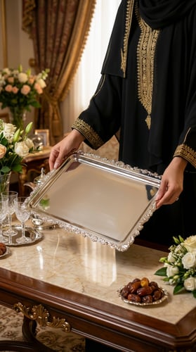 صينية مستطيل صغير فاخر