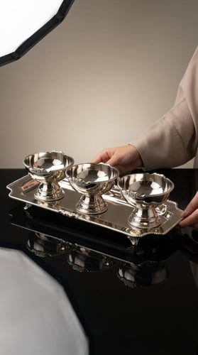 طقم الضيافة الملكي الثلاثي FLOWER