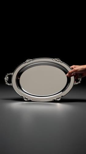 صينية بيضاوي بيد 48*30 سم CROWN