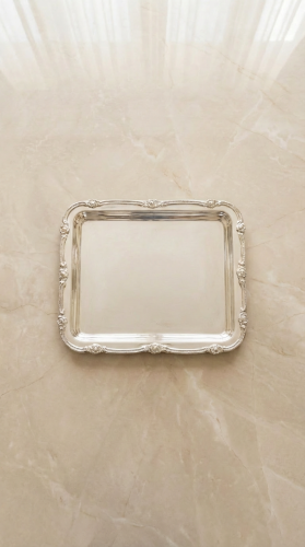 صينية مربع فاخرة بتصميم فاخرة تركي 25 سم صغير