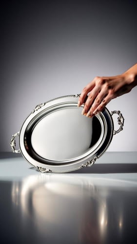 صينية بيضاوي بيد 48*30 سم CROWN