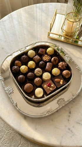 صينية مربّعة فاخرة بنقشة هندية أصيلة حجم 26 سم