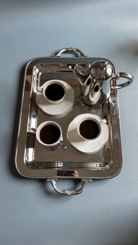 صينية فاخرة مستطيل وسط بيد 55 سم ROPE