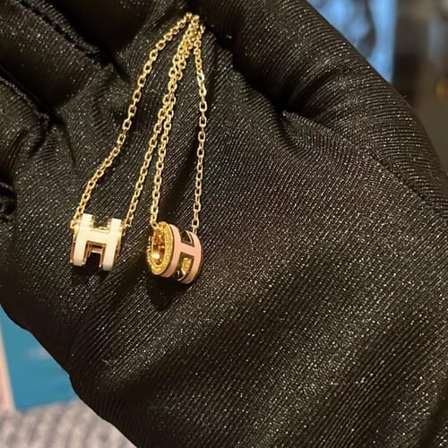 Hermes necklace light pink (mini)