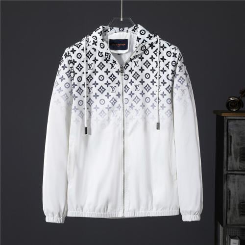 جاكيت LV أبيض بتدرج رمادي