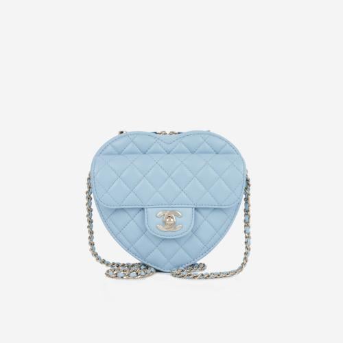 Chanel Heart Bag – Baby Blue Quilted Lambskin with...