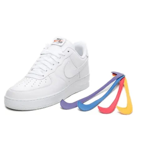 Nike Air Force 1 Low - Interchangeable Swooshes - White/Multi-Color