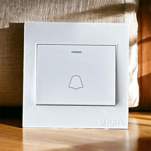 مفتاح جرس توفل ابيض سادة