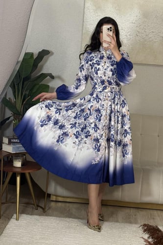 فستان بناتي طويل مورد