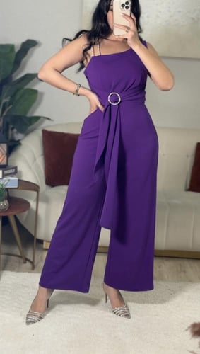 جمسوت نسائي انيق مزين بخطوط الكريستال على الكتف ال...