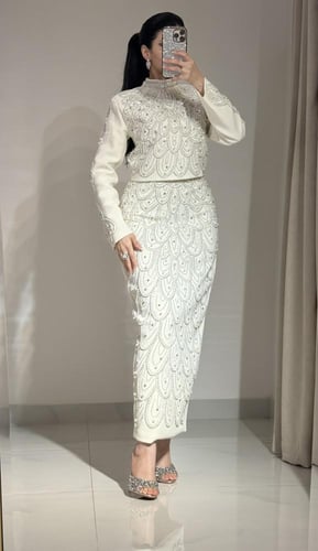 طقم تيور قطعتين فخم مرصع بالكريستال