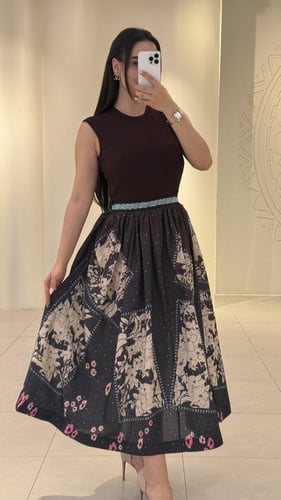 فستان بناتي فخم قرقيعاني رمضاني لون الصدر بورغندي