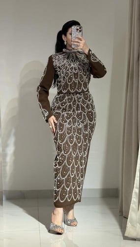 طقم تيور قطعتين فخم مرصع بالكريستال