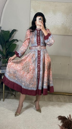 فستان بناتي طويل فخم الخامه كتان مورد