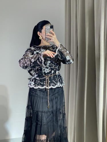 فستان طويل سهرة فخم قطعتين