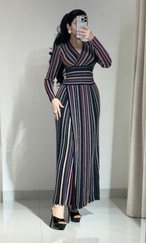 فستان مكس الالوان ترندي