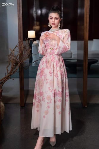 فستان بناتي مورد انيق