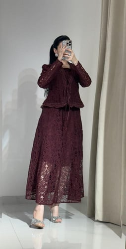 فستان دانتيل قطعتين انيق