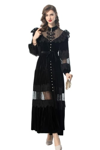 فستان طويل مخمل للمناسبات